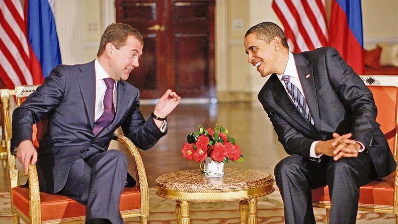 Prezidenti Ruska a USA Dmitrij Medvěděv a Barack Obama