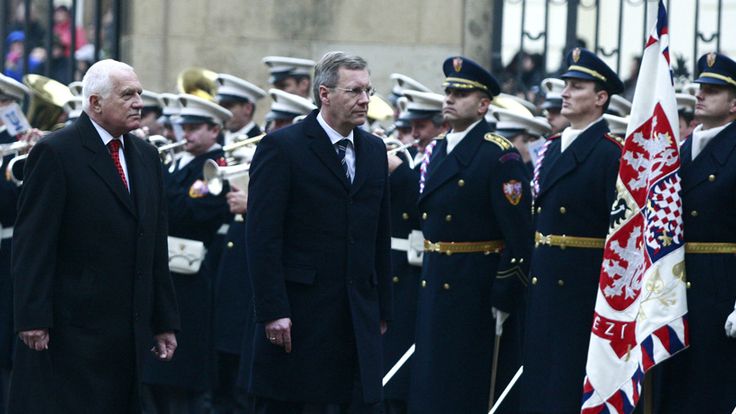 Německý prezident Christian Wulff s prezidentem ČR Václavem Klausem