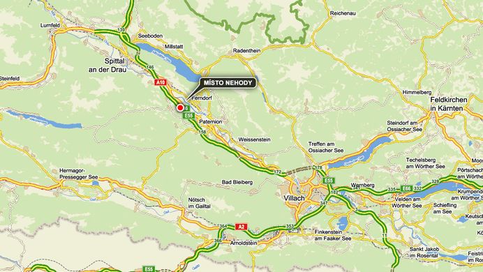 Místo nehody na rakouské dálnic A10