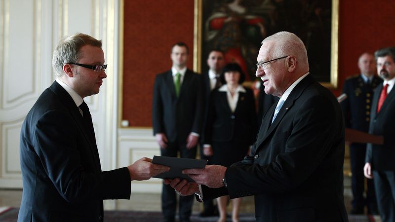 Prezident Václav Klaus jmenoval novým ministrem životního prostředí Tomáše Chalupu (ODS) 