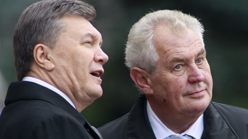 Prezidenti Ukrajiny a ČR Viktor Janukovyč a Miloš Zeman