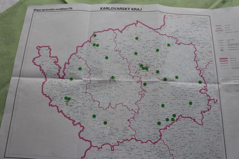 Rozmístění ekofarem v Karlovarském kraji