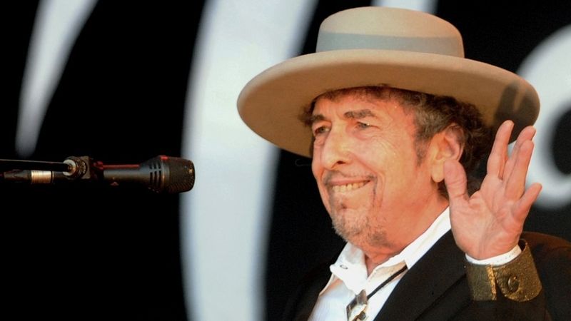 Bob Dylan na festivalu ve francouzském Carhaix-Plouguer v roce 2012