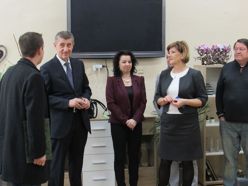 Andrej Babiš navštívil DPS Vrbno letos v únoru a rozmlouval se seniory i vedením města Vrbna pod Pradědem.