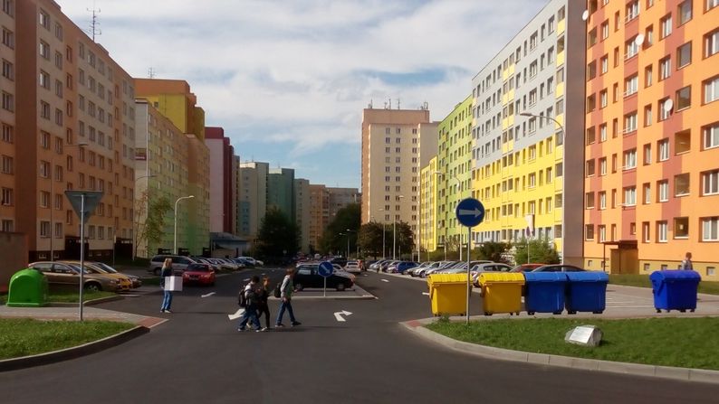 Slezská - největší úpravy byly na ulici Novodvorská