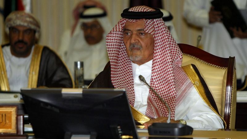 Saúskoarabský princ Faisal na schůzce ministrů zahraničí zemí Rady pro spolupráci v oblasti Perského zálivu
