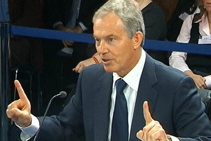 Tony Blair před Chilcotovou komisí