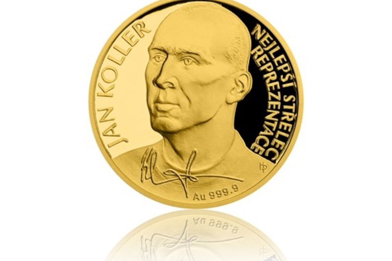 Jan Koller na zlaté minci.