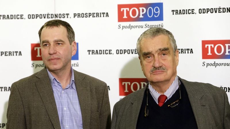 Luděk Niedermayer a Karel Schwarzenberg vystoupili ve čtvrtek na tiskové konferenci TOP 09