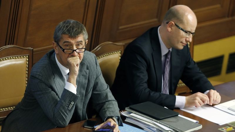 Andrej Babiš a Bohuslav Sobotka na středečním jednání Sněmovny
