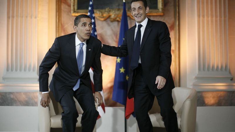 Prezidenti USA a Francie Barack Obama (vlevo) a Nicolas Sarkozy