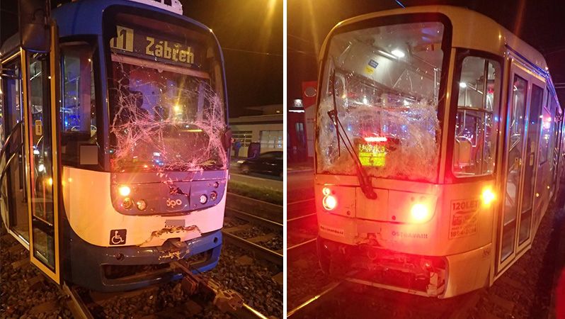 Nehoda tramvají v Ostravě