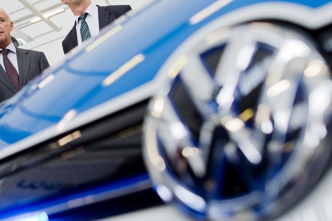 Šéf Volkswagenu Matthias Müller v továrně automobilky v německém Wolfsburgu