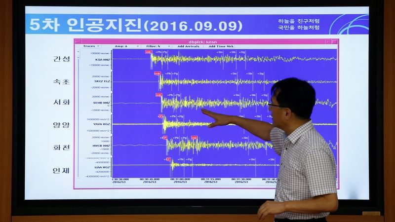 Seismické vlny zachycené po jaderném testu KLDR