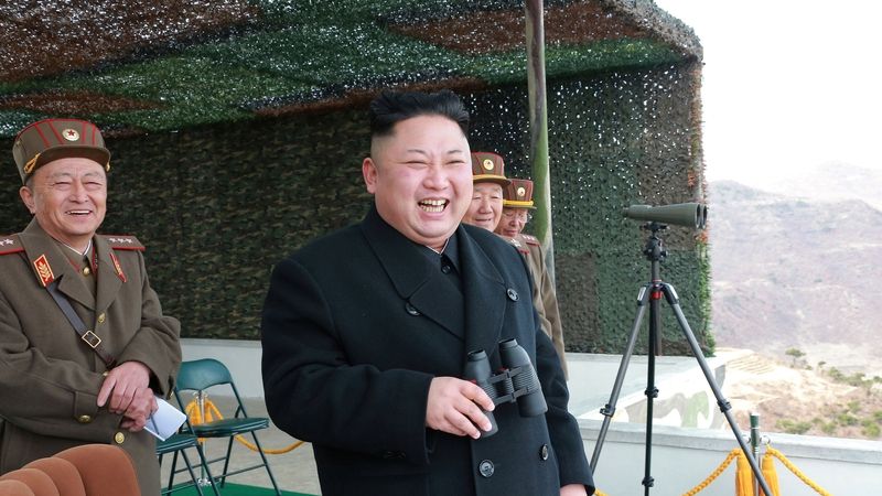 Severokorejský vůdce Kim Čong-un na soutěži posádek tanků