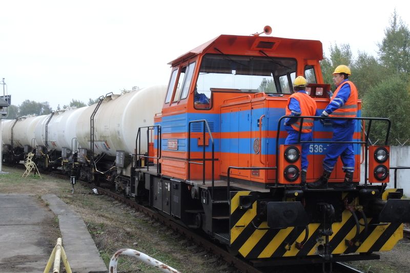 První vlak s českou naftou, který do skladu ČEPRO v Třemošné dorazil z Bavorska. 