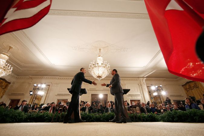 Americký a francouzský prezident - Barack Obama a François Hollande