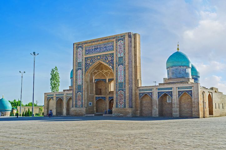 Budova muslimské školy je jednou z mála původních, které se v Taškentu dochovaly.