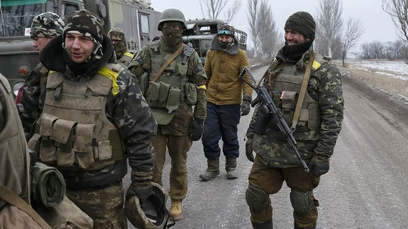 Ukrajinští vojáci poblíž města Artěmivsk
