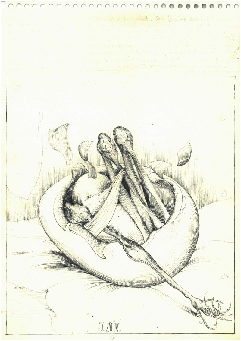 Výtvarník Josef Vyleťal čerpá ze surrealismu, manýrismu i romantického malířství. 