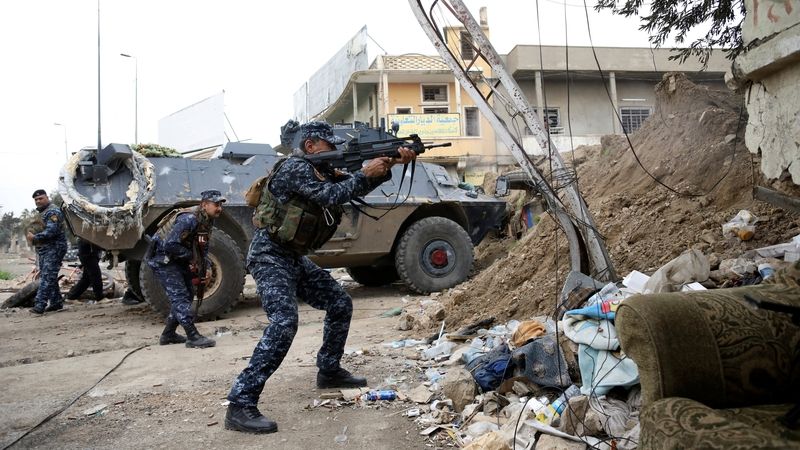 Irácké bezpečnostní složky v Mosulu