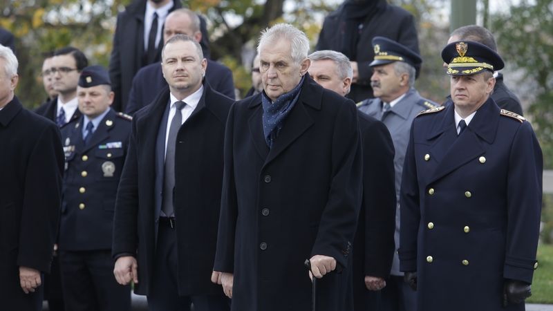 Prezident Miloš Zeman si u Národního památníku v Praze na Vítkově připomněl výročí vzniku samostatného Československa.