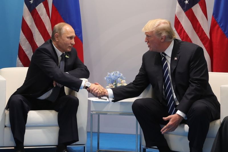 Prezidenti USA a Ruska Donald Trump a Vladimir Putin na summitu G20 v Hamburku