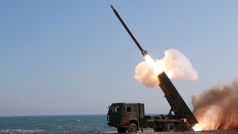 Odpálení severokorejské rakety. Ilustrační foto