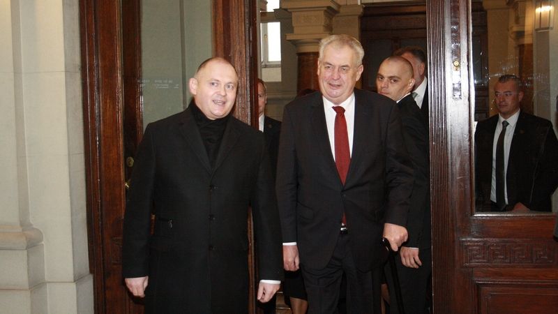 Prezident Miloš Zeman s jihomoravským hejtmanem Michalem Haškem