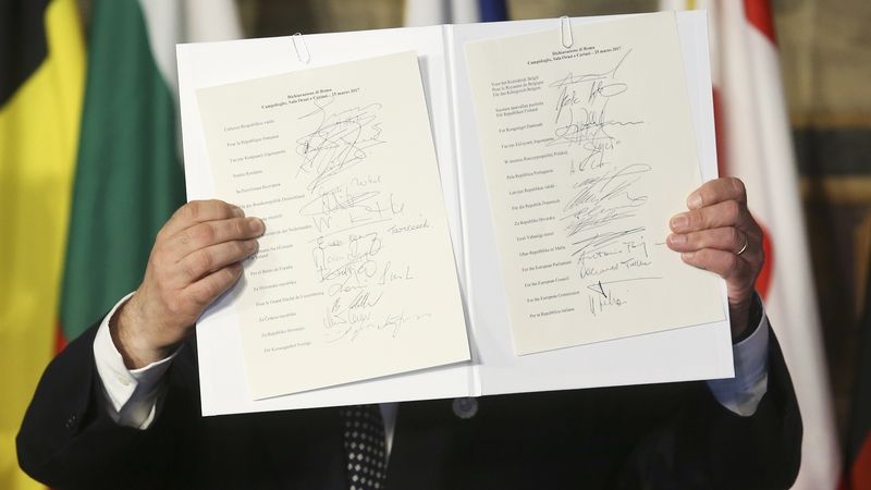 Římské prohlášení podepsané lídry 27 zemí EU