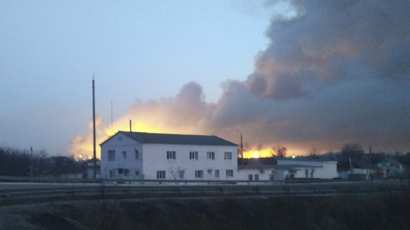 Požár v ukrajinském muničním skladu 