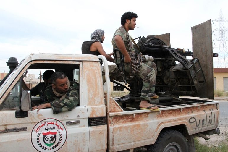 Příslušníci milice Libyjský úsvit ovládající hlavní město Tripolis