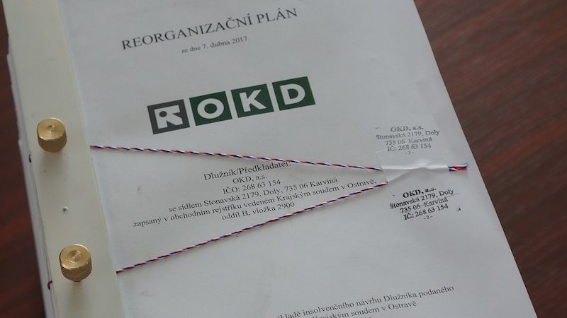 Reorganizační plán, který včera firma OKD předala Krajskému soudu v Ostravě.
