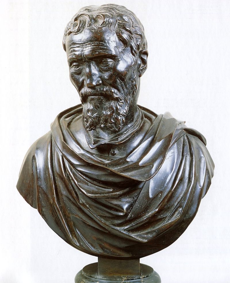Takto zobrazil Michelangelovu tvář jeho žák a spolupracovník sochař Daniele da Voltera.