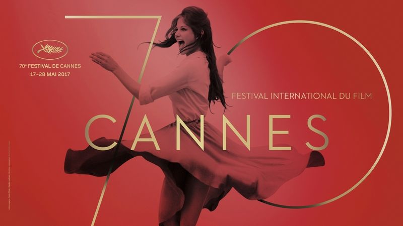 Plakát pro filmový festival v Cannes, kde je vyretušovaná a upravená fotografie Claudie Cardinalové.