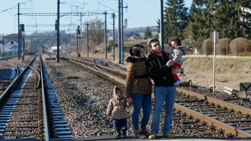Rodina, která uprchla ze Sýrie do Evropy. 