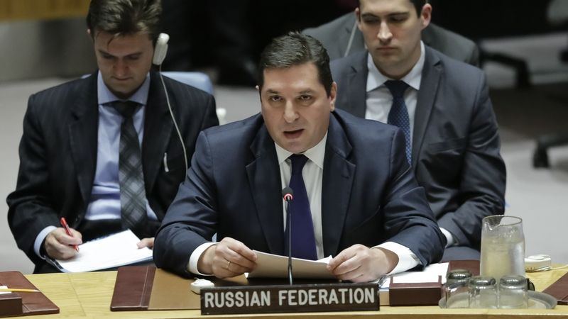 Náměstek ruského velvyslance v OSN Vladimir Safronkov