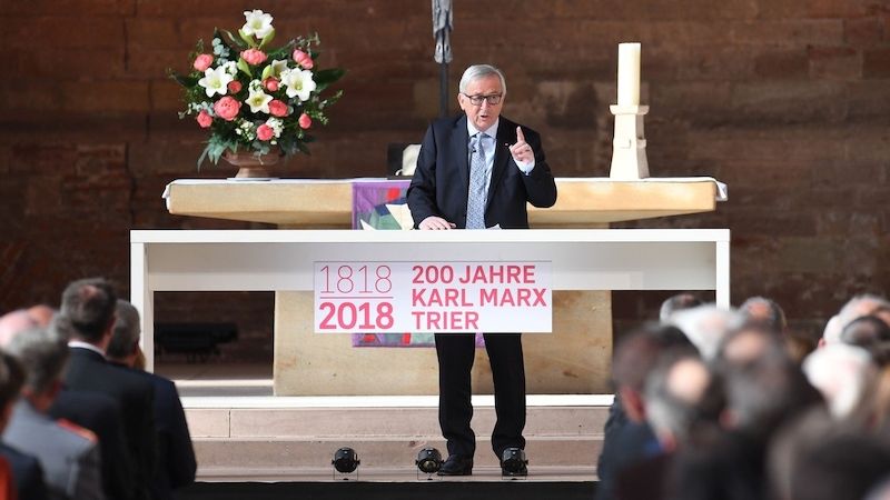 Předseda Evropské komise Jean-Claude Juncker na oslavách výročí Marxova narození v německém Trevíru