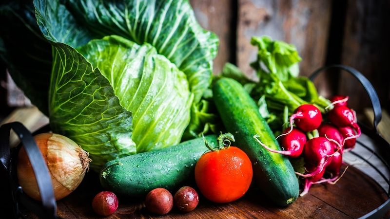 Zelenina tvoří důležitou část veganské stravy.
