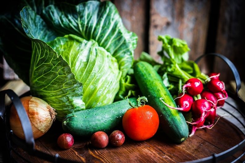 Zelenina tvoří velkou část veganské stravy