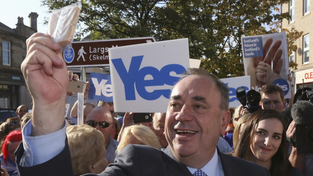 Kampaň za odtržení Skotska od Spojeného království v roce 2014 vedl Alex Salmond.