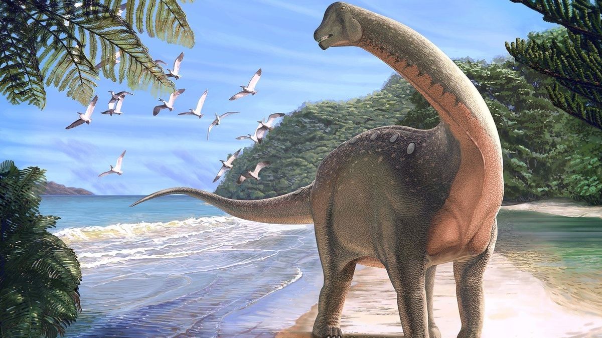 Předpokládaná podoba dinosaura mansourasaurus shahinae