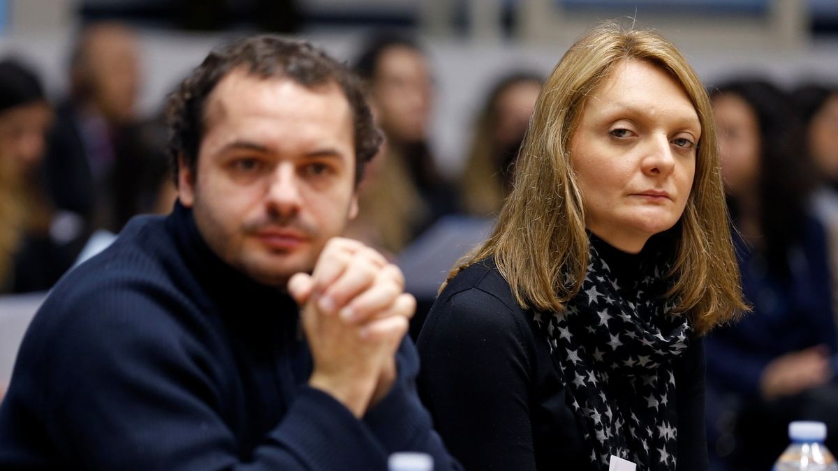 Rachel Lambertová se svým synovcem Francoise u soudu ve Štrasburku 