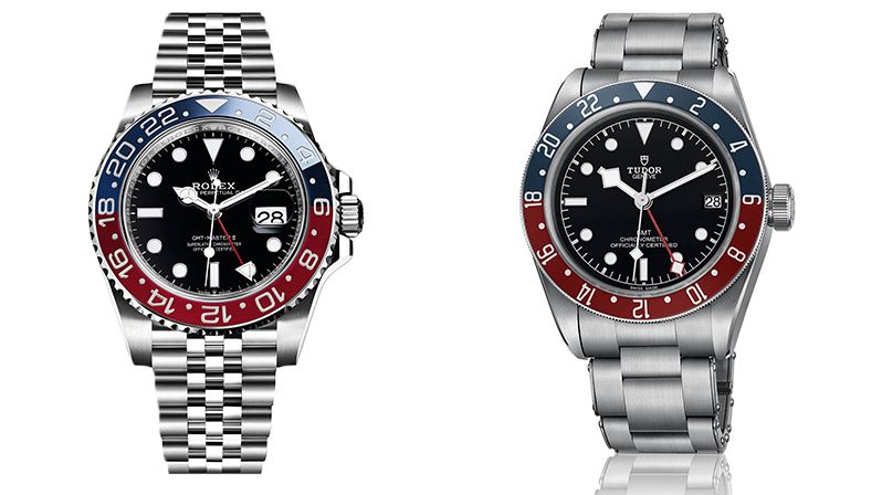 Pepsi GMT hodinky od Rolexu a Tudoru.