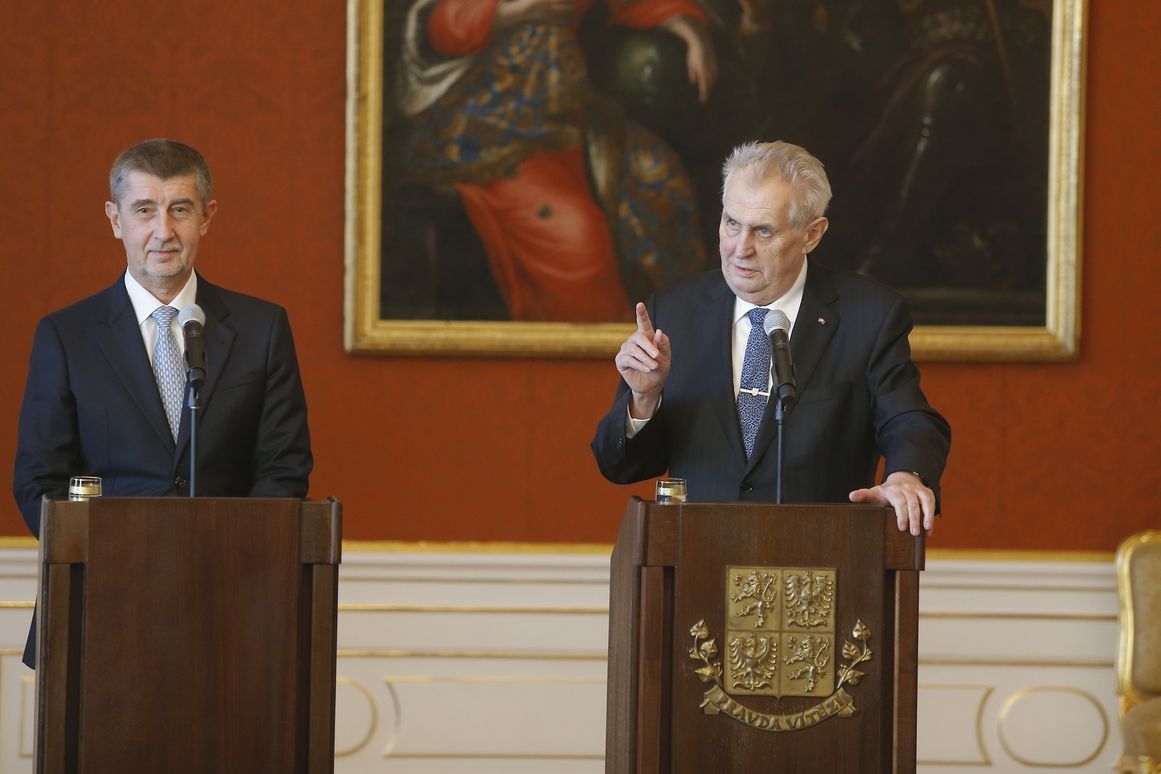 Premiér Andrej Babiš (ANO) s prezidentem Milošem Zemanem