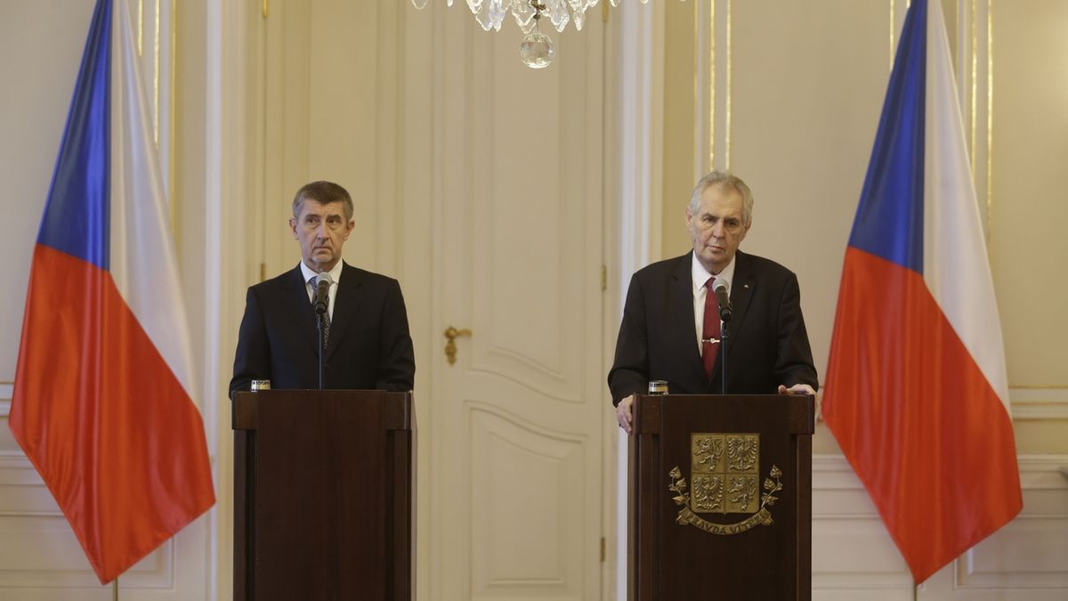 Andrej Babiš (ANO) s prezidentem Milošem Zemanem