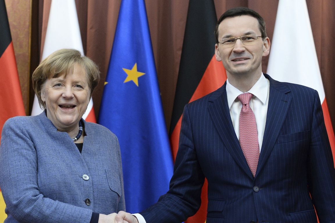 Německá kancléřka Angela Merkelová a polský premiér  Mateusz Morawiecki 