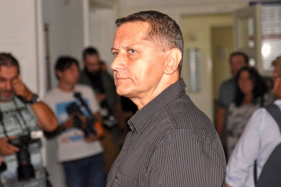 Zástupce velitele krajské policejní zásahové jednotky Vladimír Slavotínek u soudu.