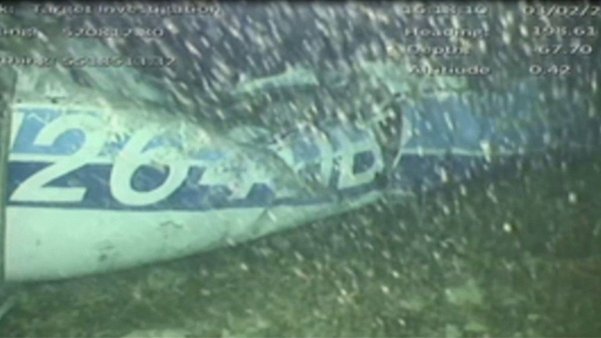 Vrak letadla, v němž cestoval Emiliano Sala, na dně moře.