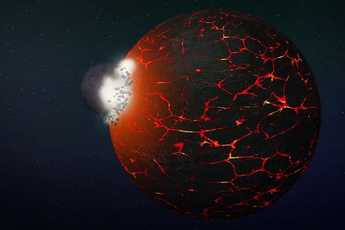Srážka planet, při které vznikl Měsíc, zřejmě přinesla život na Zemi